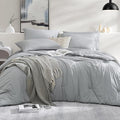 WRENSONGE Full Size Comforter Sets- 7 Pieces Soft Light Grey Bed in a Bag by WRENSONGE