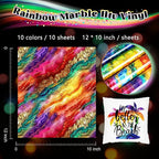 HTVSTD Watercolour HTV Heat Transfer Vinyl 10 Sheets 12×10in Iron on Vinyl | - Image 2