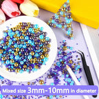 ASTARON 50g Mix Flatback Rhinestones Half Pearls - Image 3