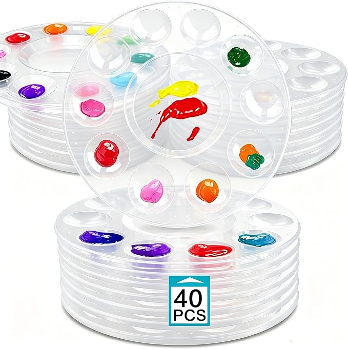 Hulameda 40pcs Clear Art Paint Tray Palette by Hulameda