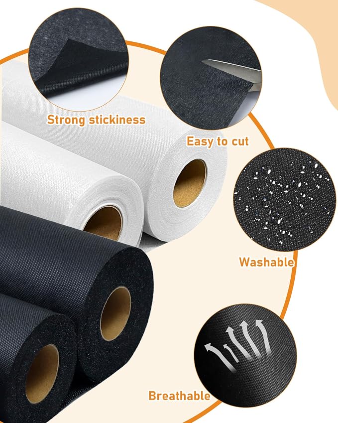 PLANTIONAL Medium Weight Black Iron-On Non-Woven Fusible Interfacing: 16.5" x - Image 4