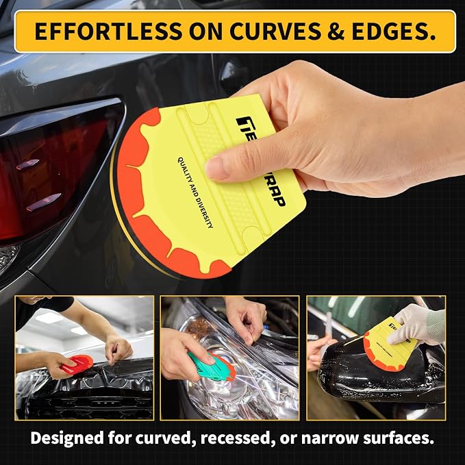 TECKWRAP Felt Squeegee for Vinyl Wrap Window Tint -Fan Shape, Soft/Med/Hard | - Image 4