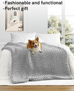 YnM Weighted Blanket, Handmade Chunky Yarn Knitted Design, Soft and Cozy - Image 4