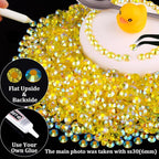 5000pcs 3mm Resin Rhinestones Bulk, Transparent Lemon Yellow AB Flatback Round - Image 5