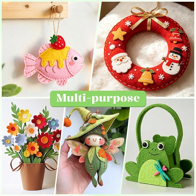 ZUFECY 40Pcs Felt Sheets for Crafts, Crafting Felt Fabric Nonwoven Handcraft - Image 6