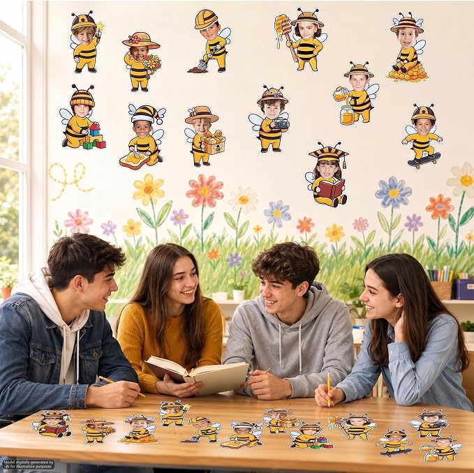 120pcs Bee Theme Cutouts Honey Bee Bulletin Board Decorations Back to School - Image 5