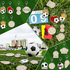 RattanView 24 Pcs Soccer Craft Color Your Own Keychains Diy Craft Wooden Blank - Image 5