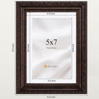 eletecpro 5x7 Vintage Picture Frame, Glass Cover, Horizontal or Vertical - Image 3