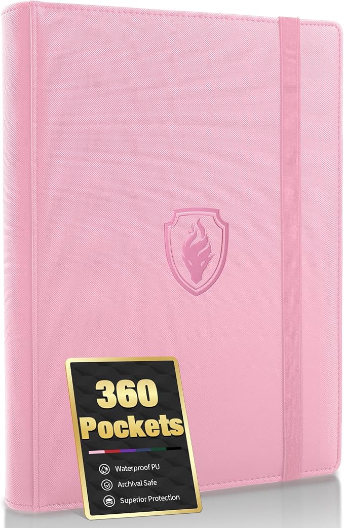 Premium 9 Pocket Card Binder for 360 Cards, Fabmaker PU Cover Trading Card by Fabmaker