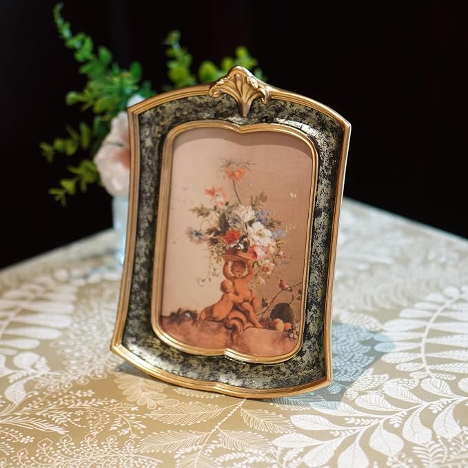 Vintage Picture Frame 4x6 Antique Ornate Photo Frame Tabletop and Wall Hanging - Image 2