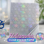 Bleidruck 25 Sheets Snowflake Holographic Clear Sticker Laminate Paper | A4 - Image 3