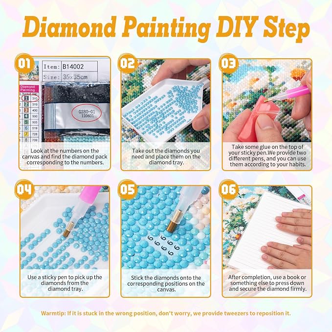 Magic Book Diamond Art Kits for Adults Beginners 14x14 in, DIY Craft Gift | - Image 7