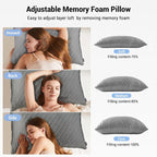 puredown® Pillows Queen Size Set of 2, Shredded Memory Foam Pillows, Cooling - Image 4