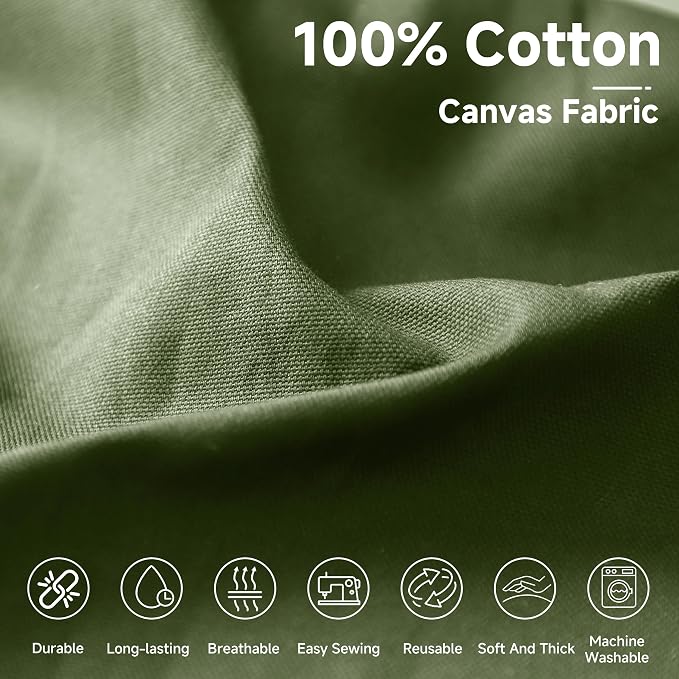 Simple&Opulence 100% Cotton Canvas Fabric 10oz. 59 Inch by The Yard, Nature - Image 2