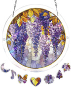 Acrylic Puzzle Suncatcher, Autumn Leaf Wisteria Sun Catcher by Unknown