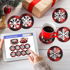 8 Pcs Christmas Snowflake Diamond Art Coasters Kit - Image 5