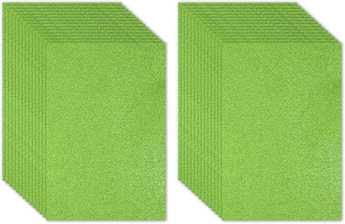 PATIKIL 30Sheets Grass Green EVA Glitter Foam Sheet 11.8 x 7.9 Inch 2mm Thick by PATIKIL
