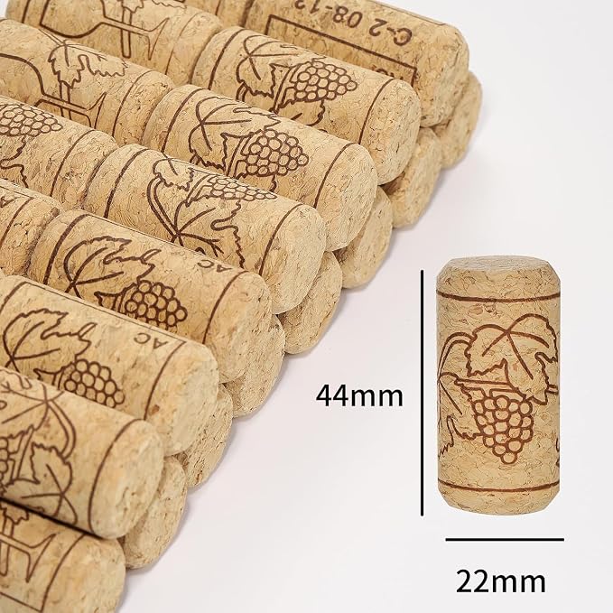 20 Pack Straight Wine Corks, #8 Soft Wood Cork Stoppers, Leakproof Bottle Corks - Image 2