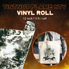 Tintnut Black Grey Flame Heat Transfer Vinyl Roll, stretch washable, suitable - Image 2