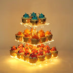 YestBuy 3 Tier Clear Square Cupcake Stand by YestBuy