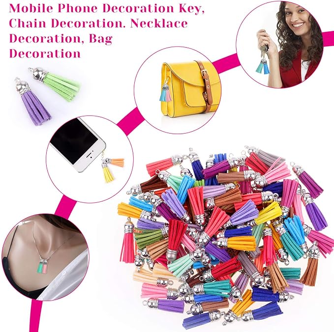 Cridoz 300pcs Tassels for Jewelry Making, Keychain Charms Bulk for Crafts - Image 4