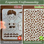 Geometric Texture Stencils for Crafts Reusable 12Pcs Stencils | DIY Art - Image 3