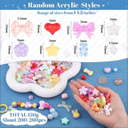 200-260PCS TINKRSTUFF Assorted Mixed Colors Acrylic Beads - Image 2