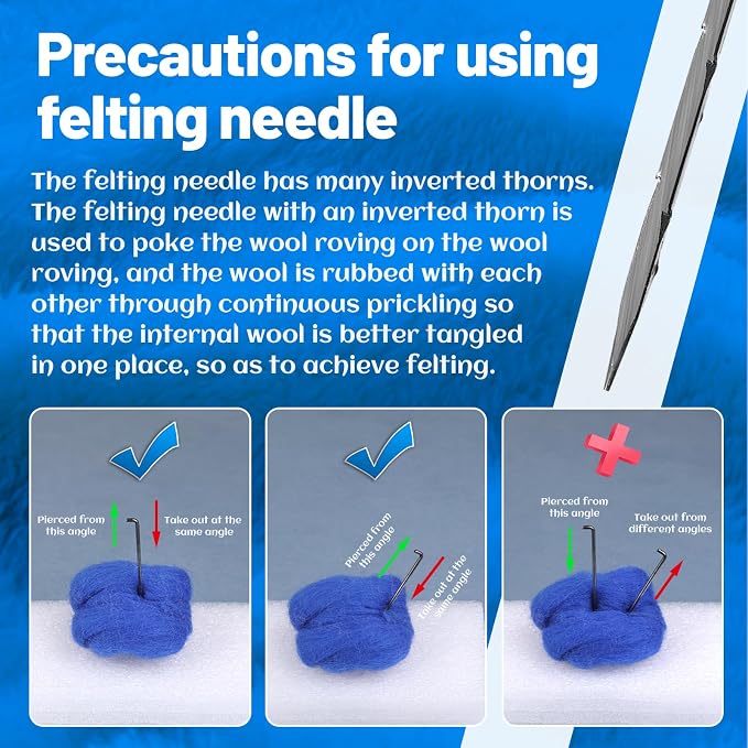 205pcs Needle Felting Starter Kits: 150pcs Wool Felting Tools & 3 Needle Bottles - Image 5