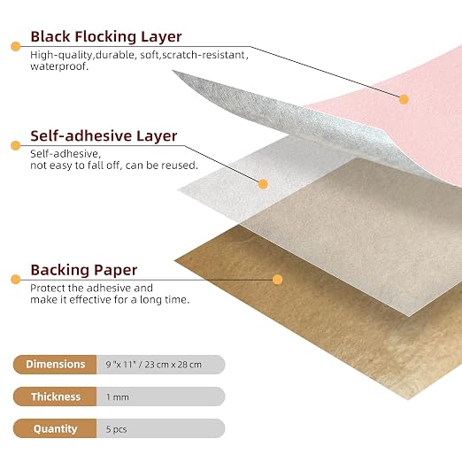5PCS Self Adhesive Felt Sheet - Image 2