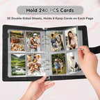 A5 Kpop Photocard Binder with 30 Pack 4-Pocket Card Pages, 6 Ring A5 Binder - Image 2