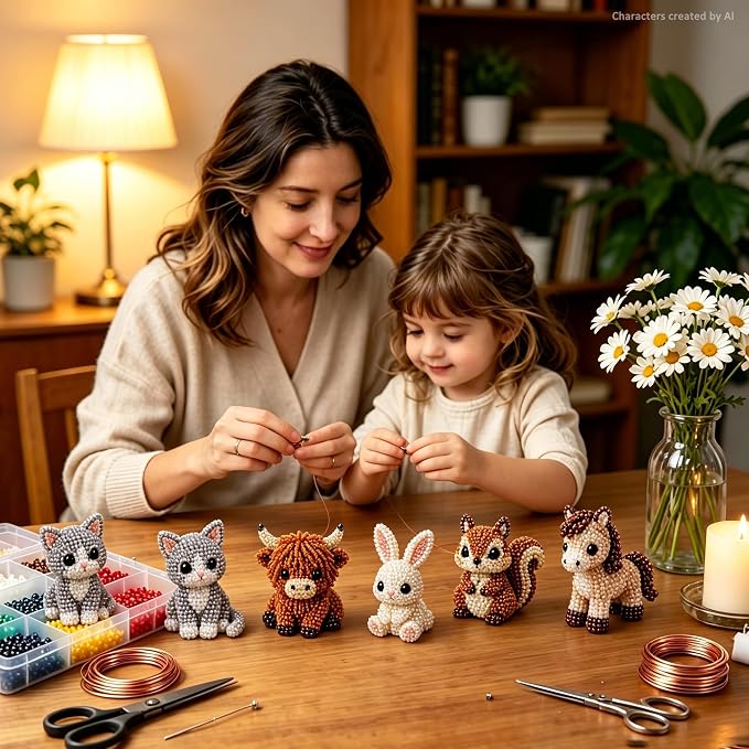 CJNEJGT Kid Friendly 3D Beaded Animal DIY Kit, Stress Relief Leisure DIY Bead - Image 6