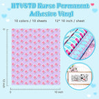 Retro Nurse Permanent Adhesive Vinyl 10 Sheets 12'' x 10'' | Nurse's Day - Image 2