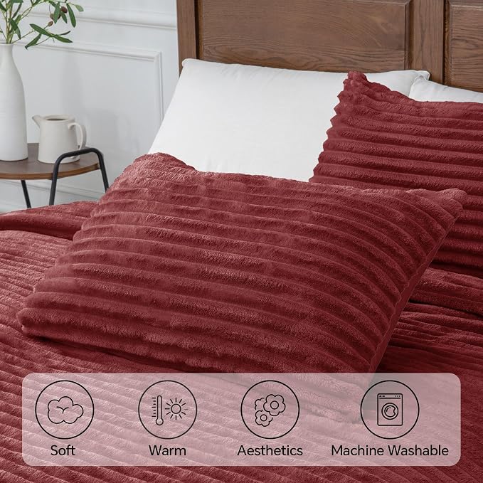 BEDELITE Fleece California King Comforter Set -Super Soft & Warm Fluffy - Image 5
