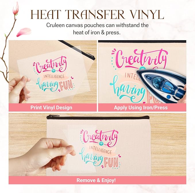 40 PCs Blank canvas Zipper Pouch, Makeup Bags Bulk Pencil Pouch - Image 4