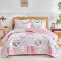 Joyreap 2 Pieces Floral Patchwork Quilt Set Twin, Soft n Cozy Microfiber Quilt by Joyreap