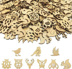 DIYOMR 200Pcs Hollow Wood Pieces Unfinished Wooden Vintage Embellishments by DIYOMR