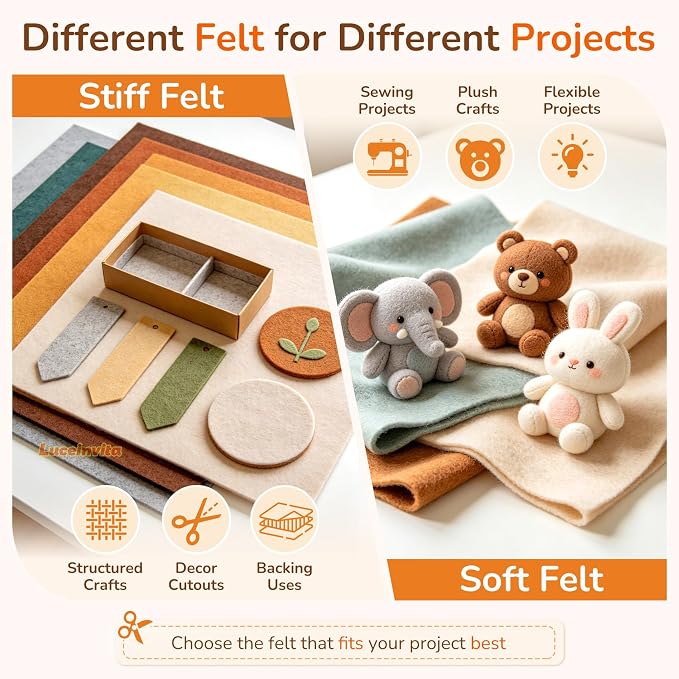 2mm Stiff Felt Sheets 12" X 12" | Thick Polyester Felt Material, DIY Craft - Image 2