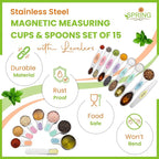 Spring Chef Magnetic Measuring Cups & Spoons Set of 15, Pastel | Stackable - Image 2