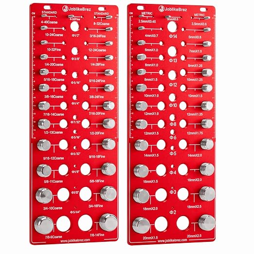 Thread Checker, 70 Nut and Bolt Thread Checker, 25 Standard & 25 Metric & 20 by JoblikeBrez