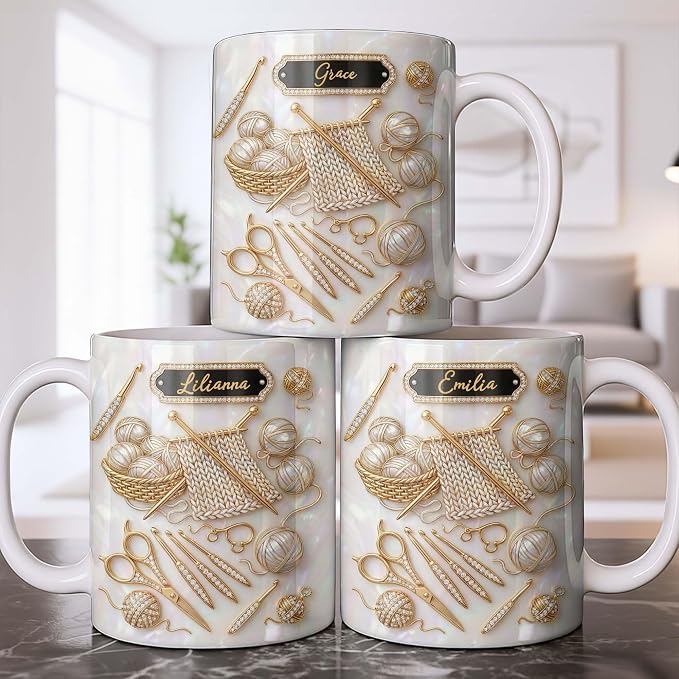 Personalized Crochet Mug for Women, Custom For Crochet Lover Gifts - Image 9