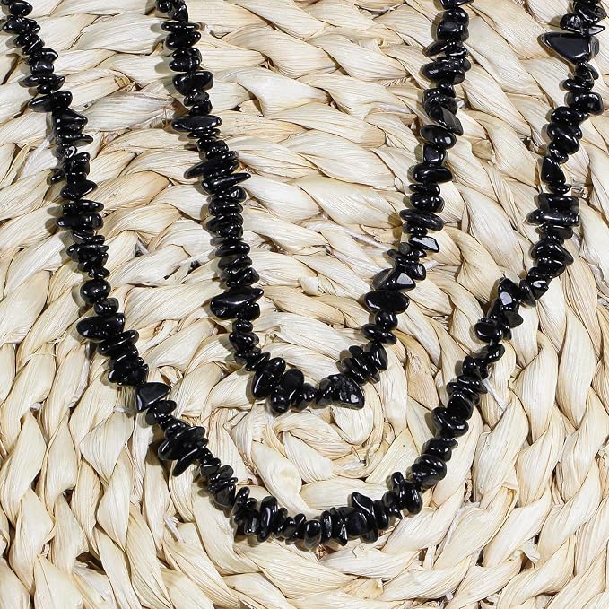 260pcs Natural Black Tourmaline Crystal Beads Chips 5mm to 8mm Irregular - Image 5