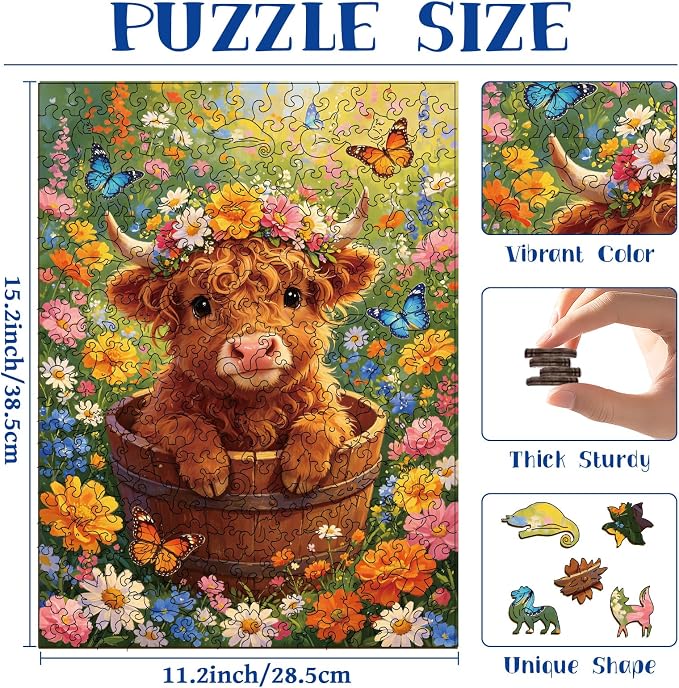300pcs Wooden Puzzles for Adults Unique Animal Shaped Pieces | Colorful Funny - Image 2