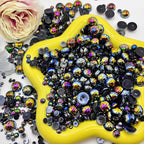 1500PCS 3-14mm BlackAB Flatback Pearls, 150g Half-Round ABS Pearls - Image 2
