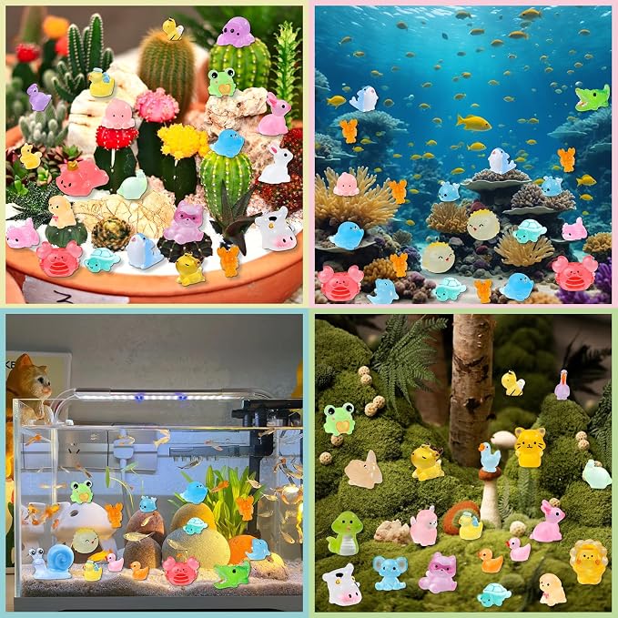 52Pcs Luminous Mini Resin Animals 52 Styles Miniature Glow in the Dark Resin - Image 6