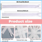 YAKA 20pcs White Nylon Invisible Zippers Tailor Sewing Tools Garment - Image 2
