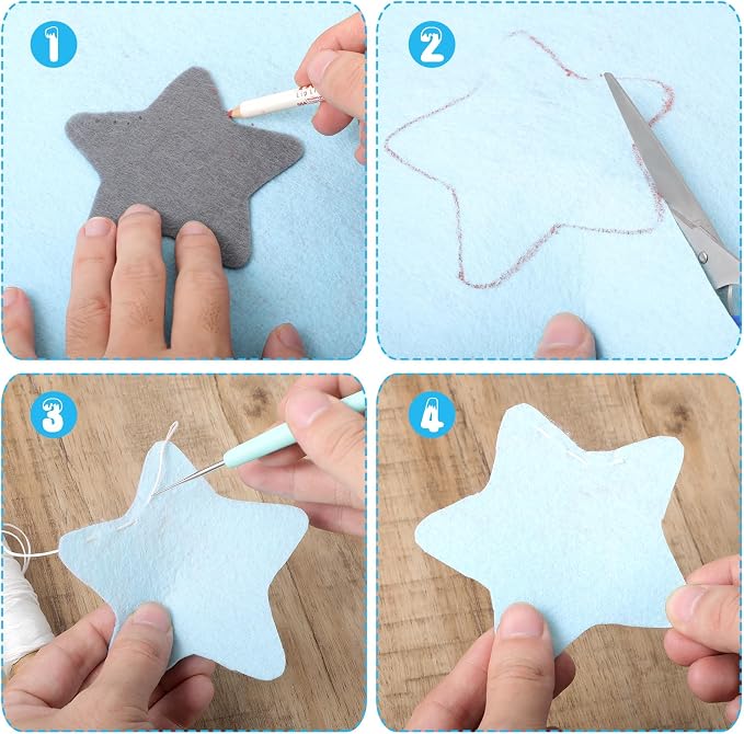Felt Sheets for Crafts 9PCS 11.8 * 7.9in Wool Stiff Felt Sheets Soft Fabric - Image 7