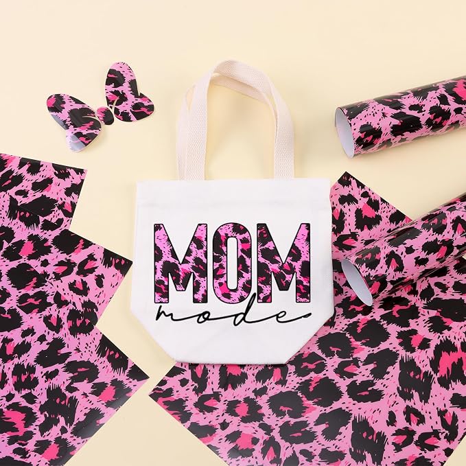 Tintnut Pink Leopard Heat Transfer Vinyl, easy cut & weed, stretch washable - Image 4