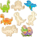 Jetec 24 Pieces Dinosaur Unfinished Wood Cutouts Animal Wooden Paint Crafts by Jetec