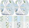 Hosuly 40 Pcs Hydrangea Fabric Watercolor Dusty Blue White Floral Jelly Fabric by Hosuly