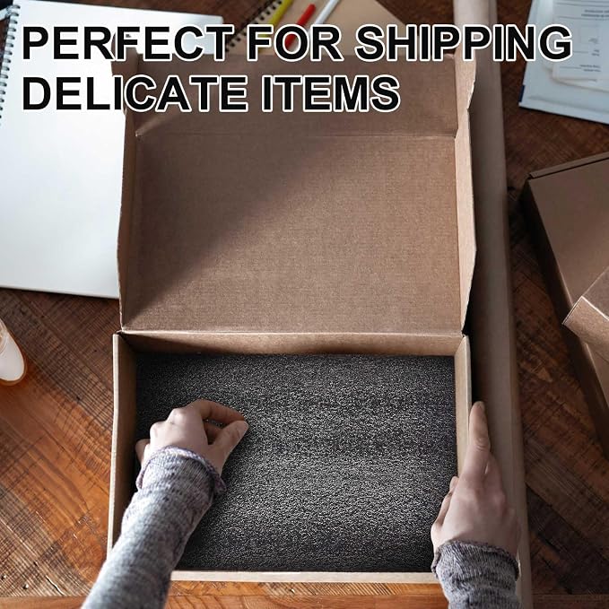 Frienda 36 Pcs 12" x 8" x 0.5" Polyethylene Foam Sheet Thick Black Packing Foam - Image 5